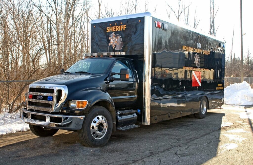 Black shiny sheriff truck