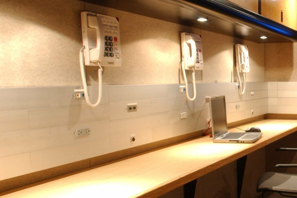 network cabling inside of trailer