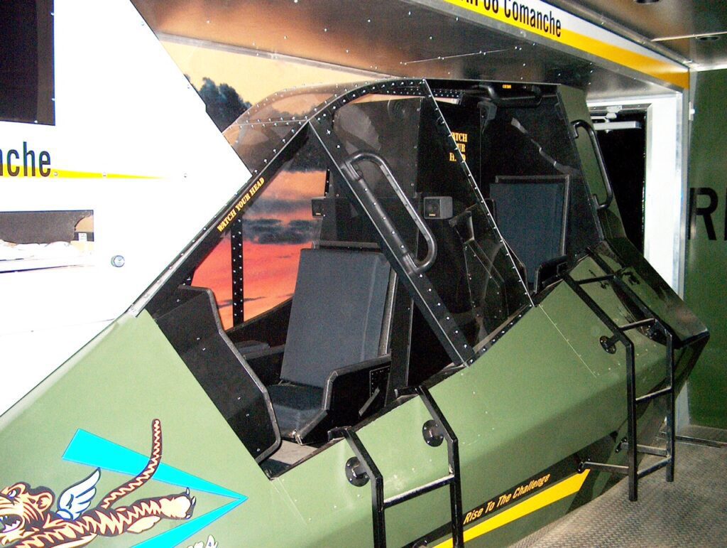 green simulation system inside the trailer