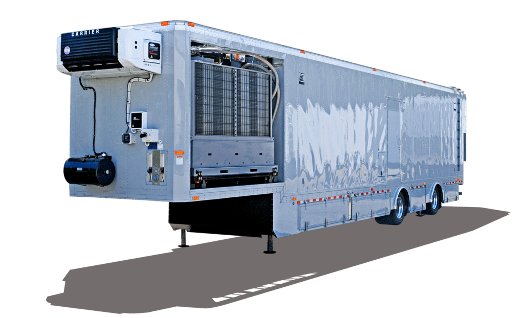 outside of the front of mobile data center trailer