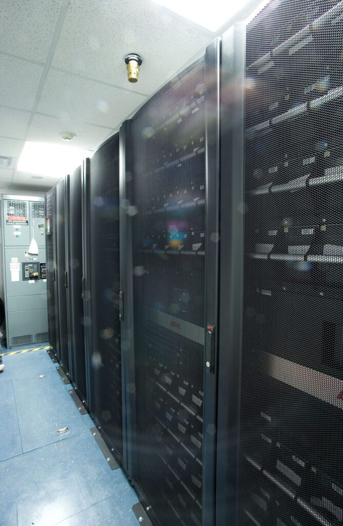 inside of mobile data center trailer