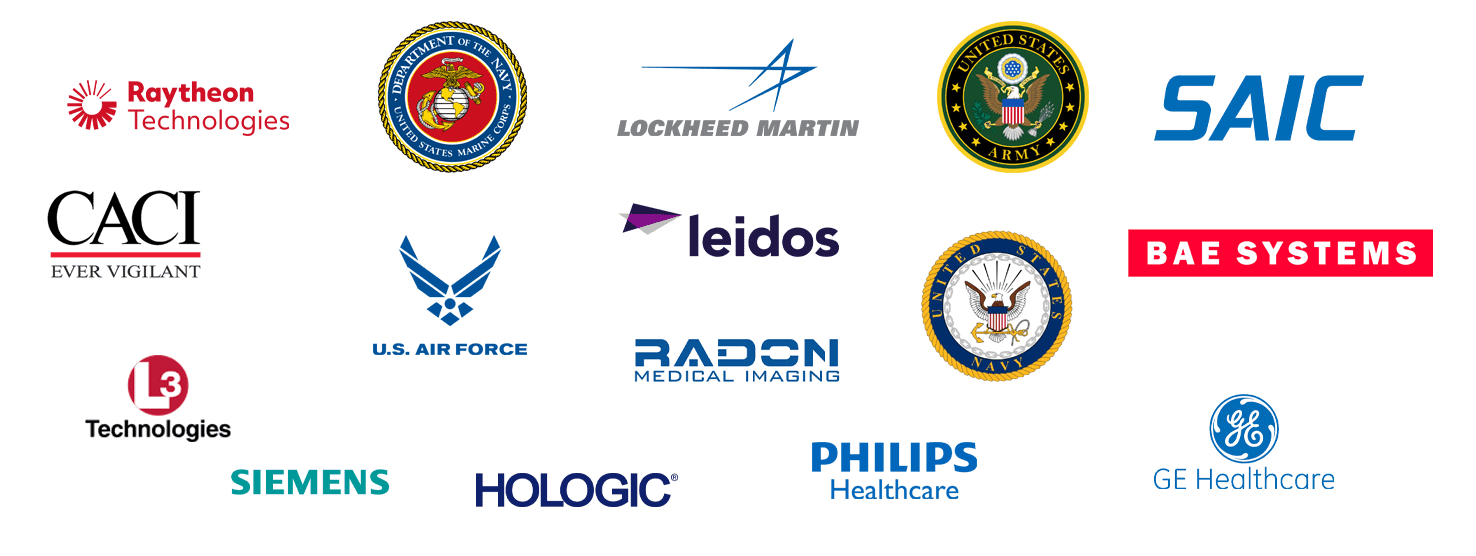 A collage of logos of clients of KTSV